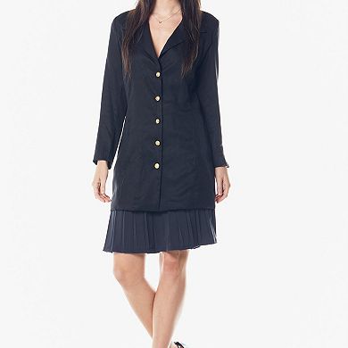 The Grace Long Blazer Dress In Black