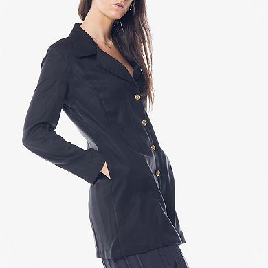 The Grace Long Blazer Dress In Black