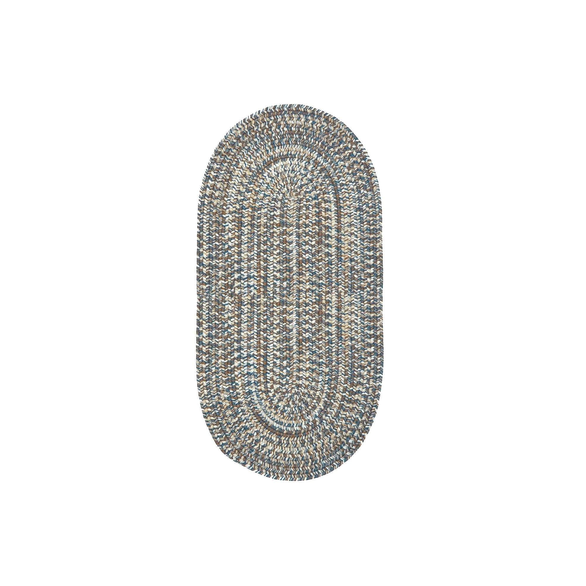 Colonial Mills Tradesman Braided Tweed Runner Throw Rug, Earth Blue