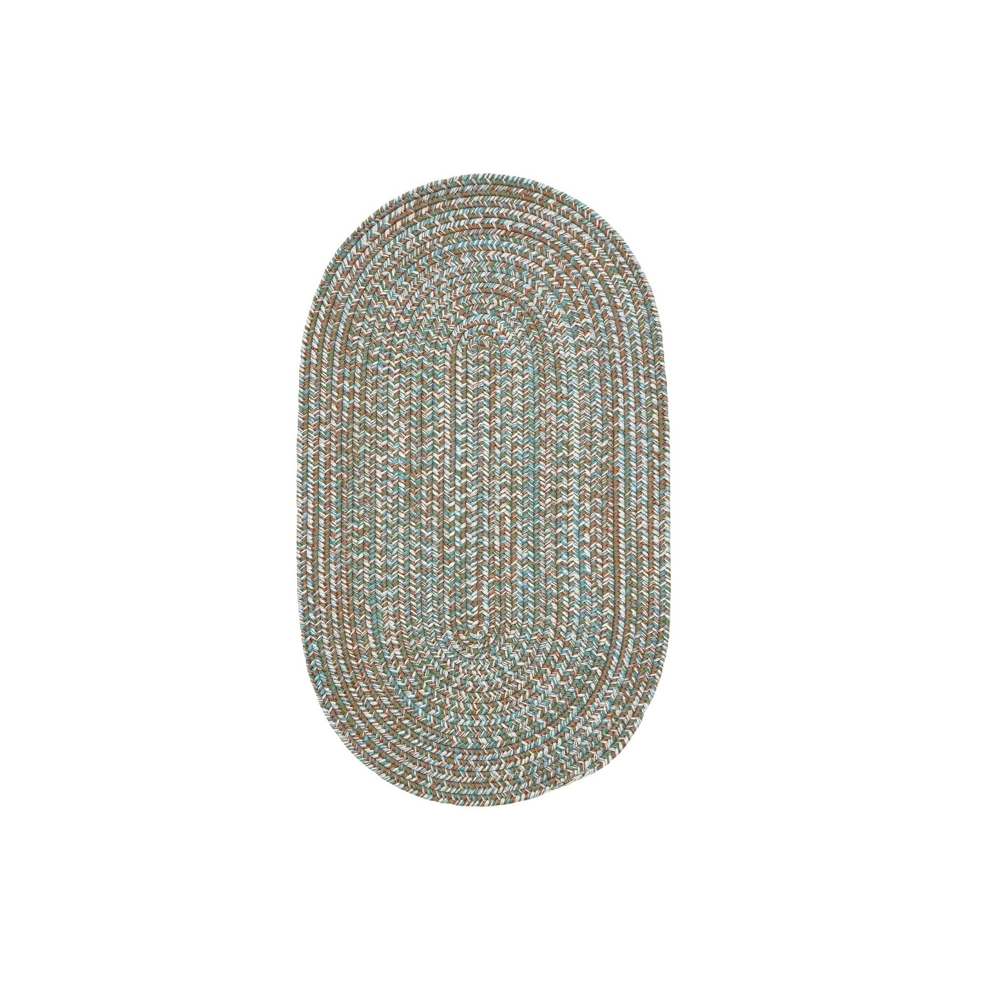 Colonial Mills Waterloo Braid Area Throw Rug, Green Shore