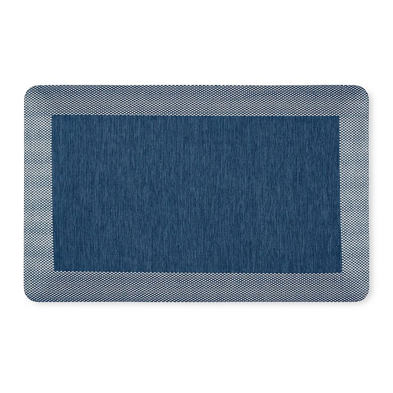 MARTHA STEWART Mira Modern Heathered Solid Anti-Fatigue Air-Infused Kitchen Mat  Navy Blue  19.6 x32