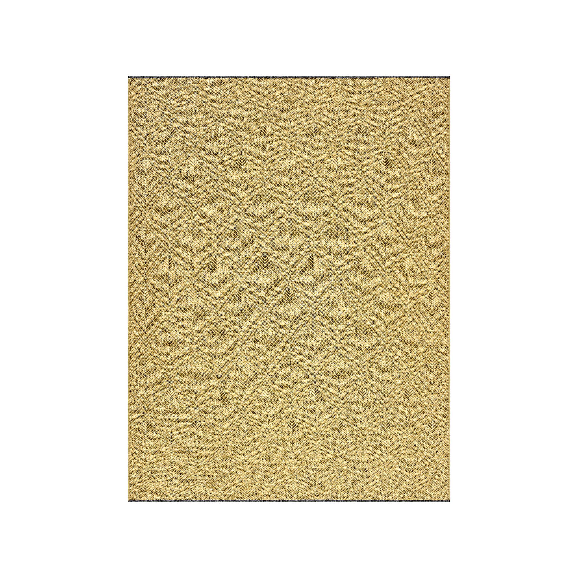 KHL Rugs Alma Alice Chevron Pattern Washable Area Rug, Yellow