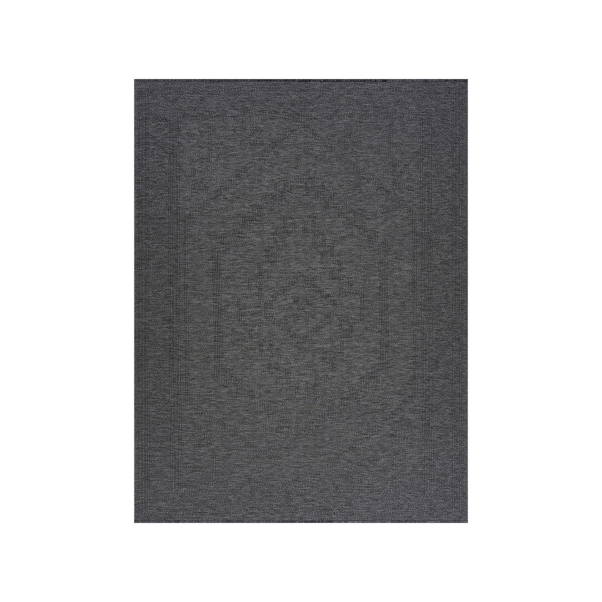 KHL Rugs Alma Amina Medallion Pattern Washable Area Rug, Grey