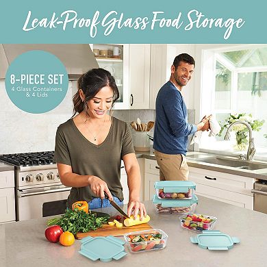 Bentgo 8-Piece Leak-Proof Glass Food Storage Set