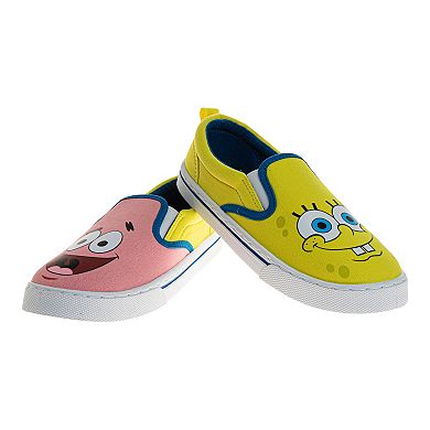 SpongeBob SquarePants Patrick and SpongeBob Slip On Low Top Boys' Canvas Sneakers