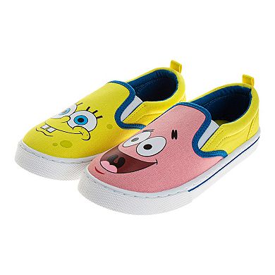 SpongeBob SquarePants Patrick and SpongeBob Slip On Low Top Boys' Canvas Sneakers