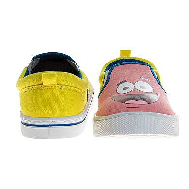SpongeBob SquarePants Patrick and SpongeBob Slip On Low Top Boys' Canvas Sneakers