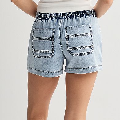 Juniors' SO® Mid-Rise Pull-On Jean Shorts