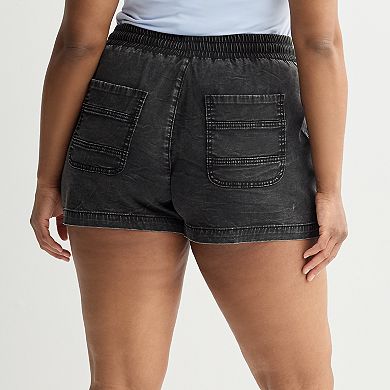 Juniors' Plus Size SO® Mid-Rise Pull-On Shorts