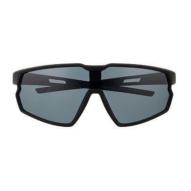 Men's Cali Blue Plastic Shield Sunglasses