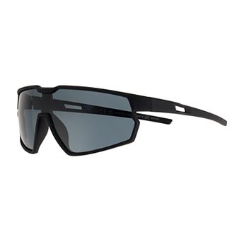 Men's Cali Blue Plastic Shield Sunglasses