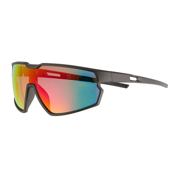 Men's Cali Blue Plastic Shield Sunglasses
