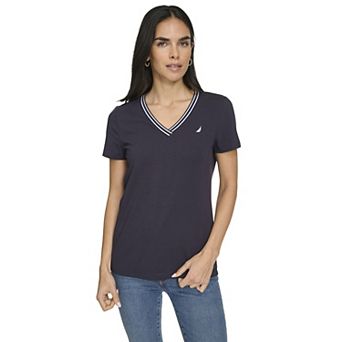 Women's Nautica Short Sleeve V-Neck Top