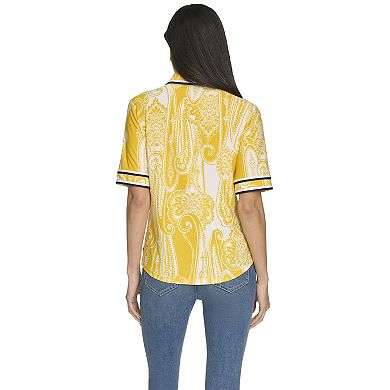 Women's Nautica Knit Paisley Short Sleeve Polo Shirt