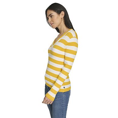 Women's Nautica Striped V-Neck Sweater