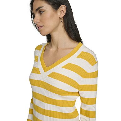 Women's Nautica Striped V-Neck Sweater