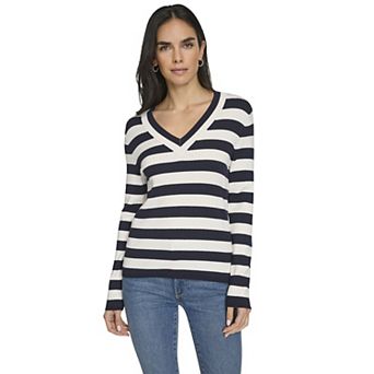 Women's Nautica Striped V-Neck Sweater