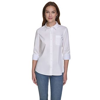 Women's Nautica Roll Tab Button Down Shirt