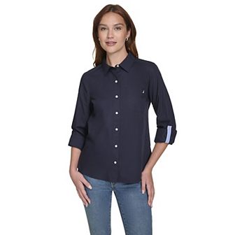 Women's Nautica Roll Tab Button Down Shirt