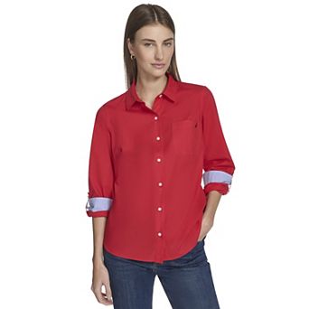 Women's Nautica Roll Tab Button Down Shirt