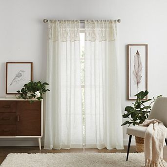 Martha Stewart 2 pc Macrame Poletop Curtain Panel Set