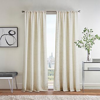 Martha Stewart 2 pc Metallic Leaves Poletop Curtain Panel Set