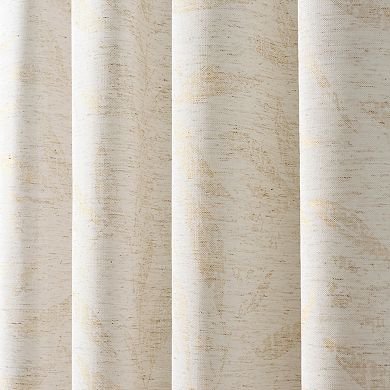 Martha Stewart 2-Piece Metallic Leaves Poletop Curtain Panel Set