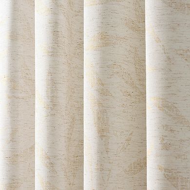 Martha Stewart 2-Piece Metallic Leaves Poletop Curtain Panel Set