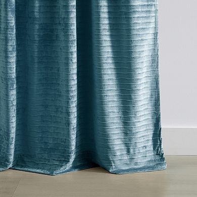Martha Stewart 2-Piece Wave Embossed Room Darkening Curtain Panel Set