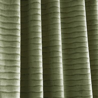 Martha Stewart 2-Piece Wave Embossed Room Darkening Curtain Panel Set