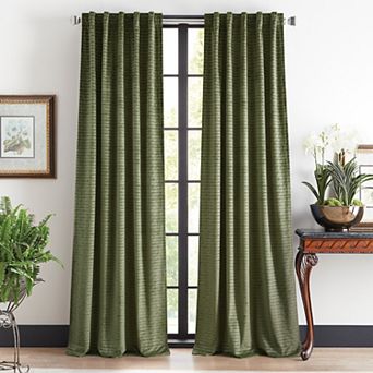 Martha Stewart 2 pc Wave Embossed Room Darkening Curtain Panel Set