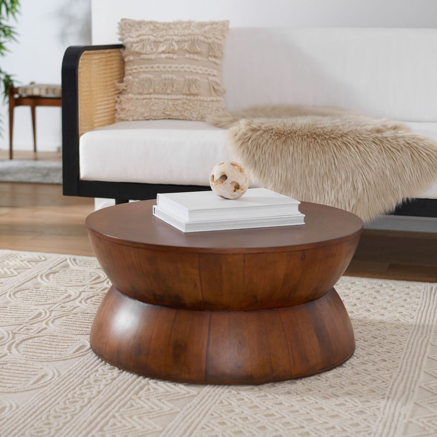 Safavieh Home Collection Alecto Brown Round Coffee Table