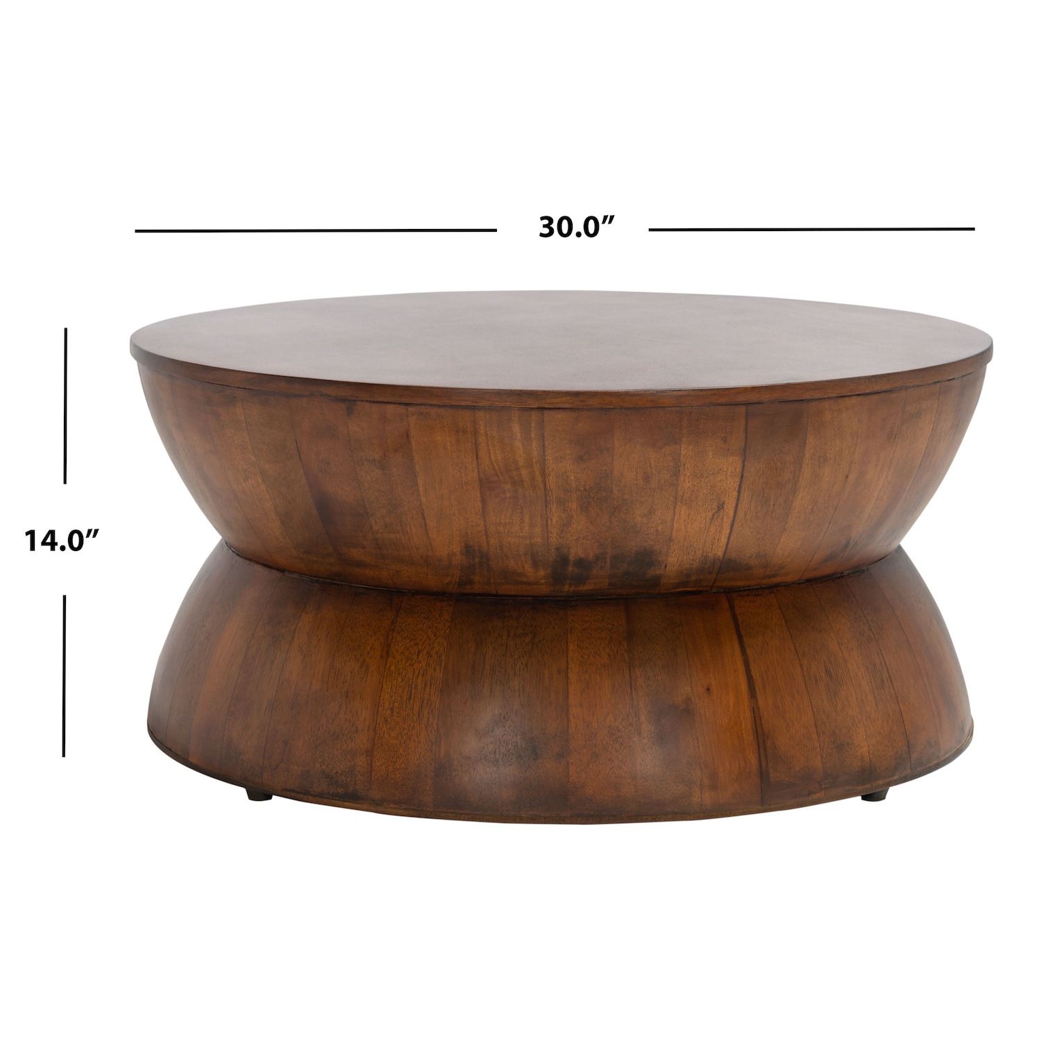 Safavieh Home Collection Alecto Brown Round Coffee Table - Thumbnail 2