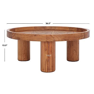 Safavieh Meek Round Tray-Style Coffee Table