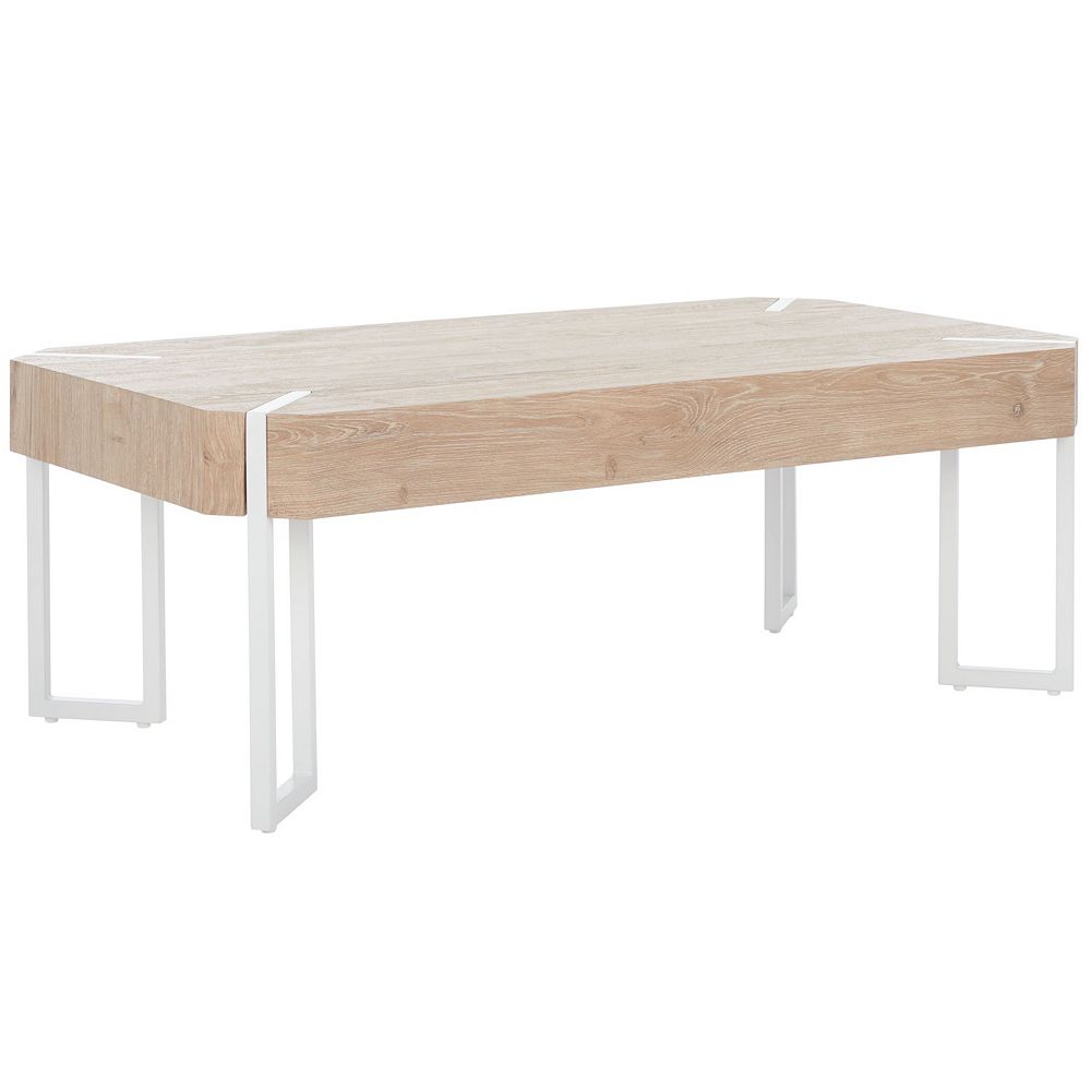 Edgecombe Coffee Table - Natural/White - Safavieh