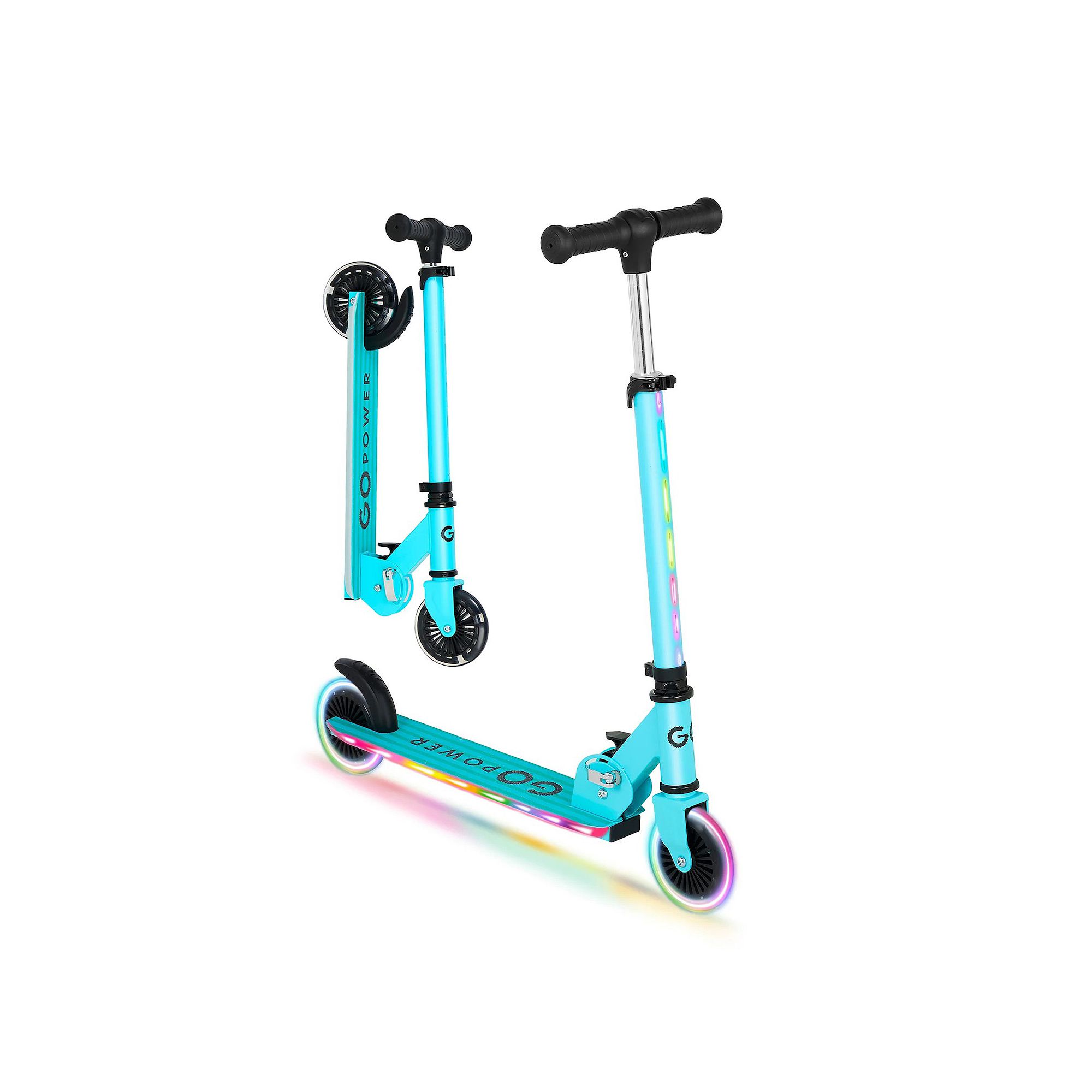Gopowerbike GoLume 2-Wheel Foldable Kick Scooter with Light Up Deck & Wheel