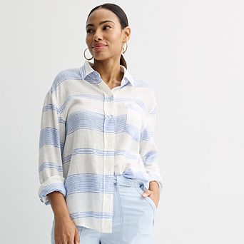 Petite Sonoma Goods For Life® Linen Boyfriend Shirt