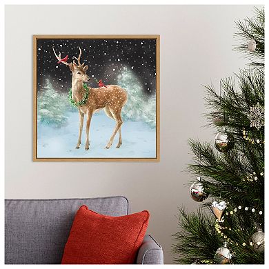 Woodland Celebration Iii Black By Danhui Nai Framed Canvas Wall Art Print