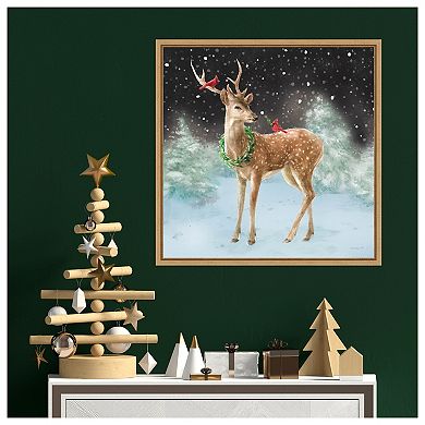 Woodland Celebration Iii Black By Danhui Nai Framed Canvas Wall Art Print