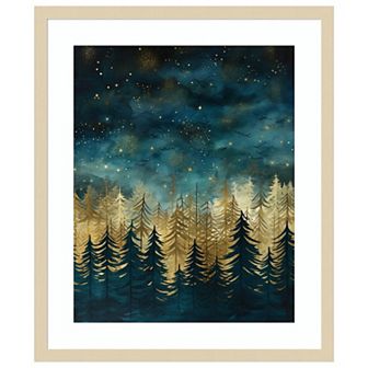 Teal And Tan 2 By Bilge Paksoylu Wood Framed Wall Art Print