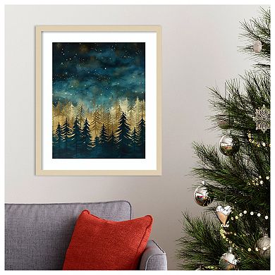 Teal And Tan 2 By Bilge Paksoylu Wood Framed Wall Art Print