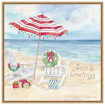 Christmas At The Cape Vi By Cynthia Coulter Framed Canvas Wall Art Print