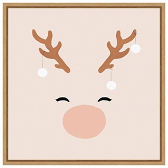 Deer And Baubles By Orara Studio Framed Canvas Wall Art Print