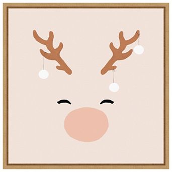 Deer And Baubles By Orara Studio Framed Canvas Wall Art Print
