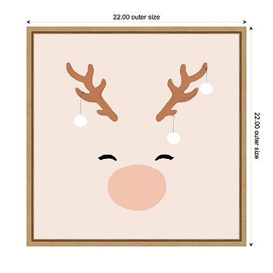 Deer And Baubles By Orara Studio Framed Canvas Wall Art Print
