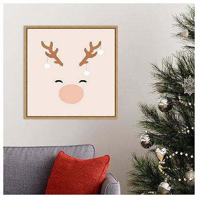 Deer And Baubles By Orara Studio Framed Canvas Wall Art Print