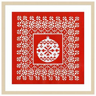 Fair Isle Snowflake V By Chariklia Zarris Wood Framed Wall Art Print