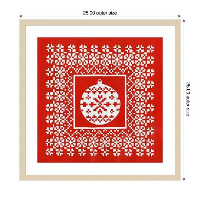 Fair Isle Snowflake V By Chariklia Zarris Wood Framed Wall Art Print