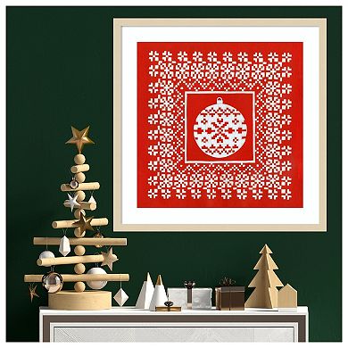 Fair Isle Snowflake V By Chariklia Zarris Wood Framed Wall Art Print