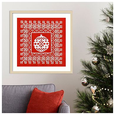 Fair Isle Snowflake V By Chariklia Zarris Wood Framed Wall Art Print